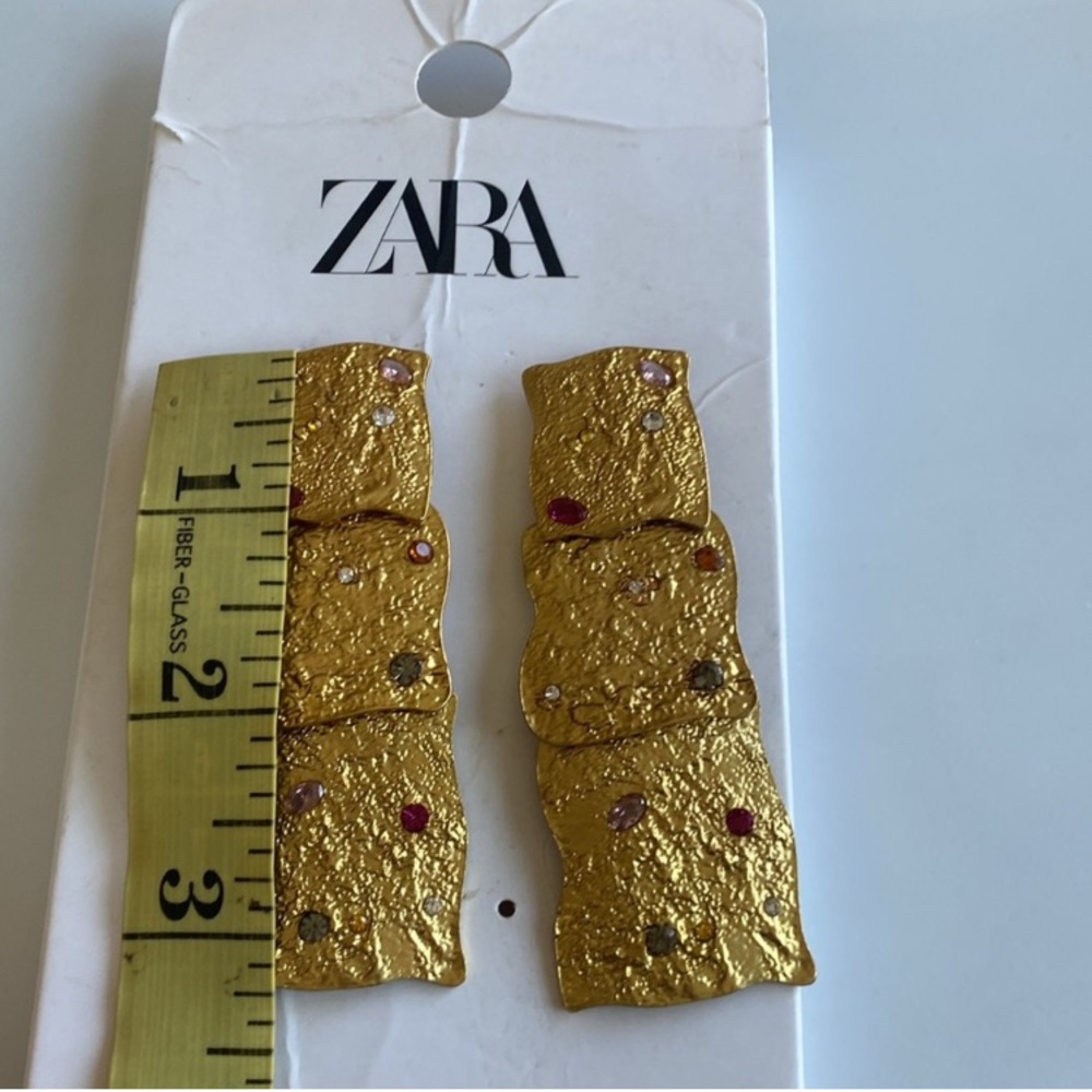 NWT Zara Maxi Gold Tone Earrings - Picture 9 of 11